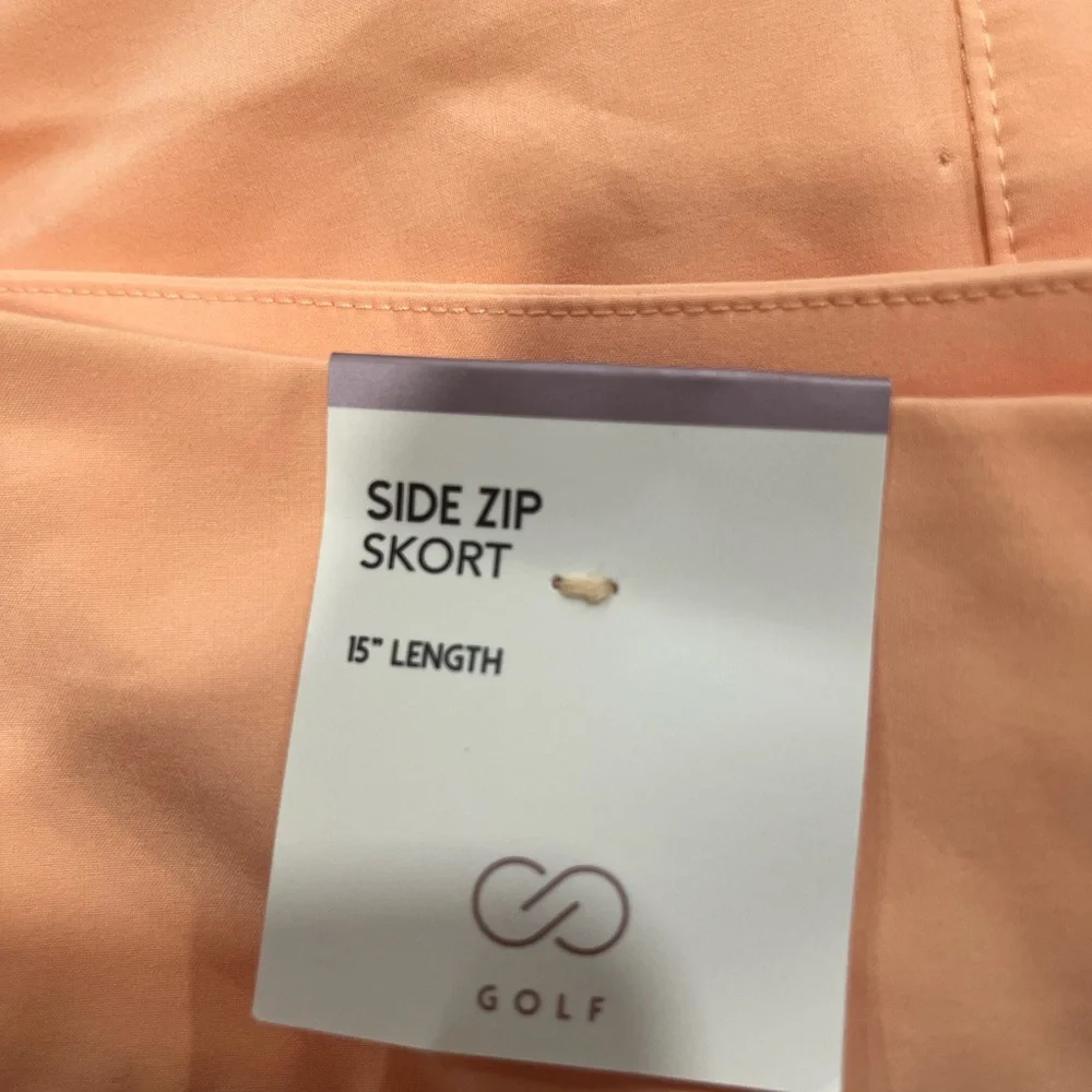CALIA Women's TrueLight 15" Golf Side Zip Skort size 6 Peach - Picture 5 of 6